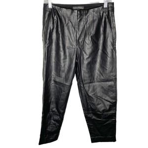 Banana Republic Black Faux Vegan Leather Straight Leg Pants Size 2P